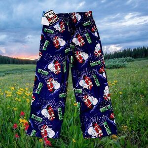 Mad Dog Concepts Kids Pajamas - Blue with Santa Print Size 6-7 NWT